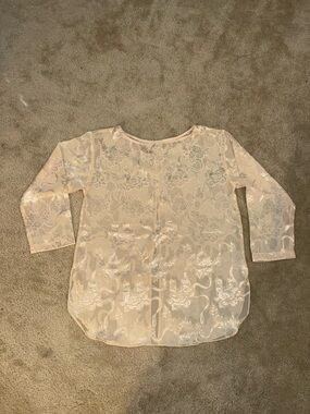 NWT Vintage Victoria’s Secret Gold Label Sheer Floral Lace Blouse in Ivory